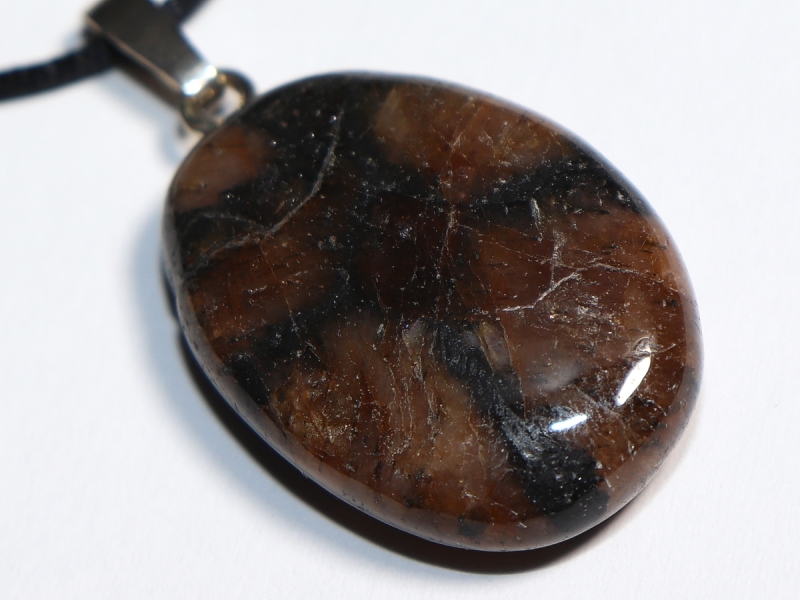 cross stone with cord or silver 925
