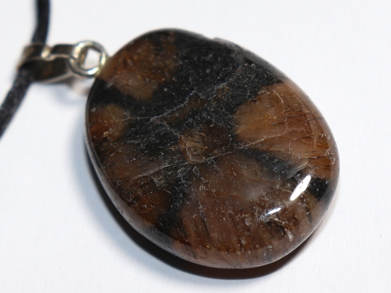 cross stone with cord or silver 925