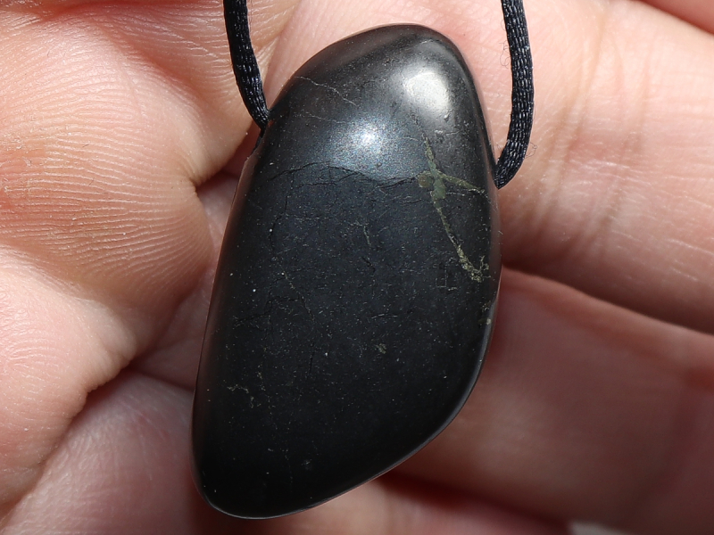 shungite with cord or silver 925