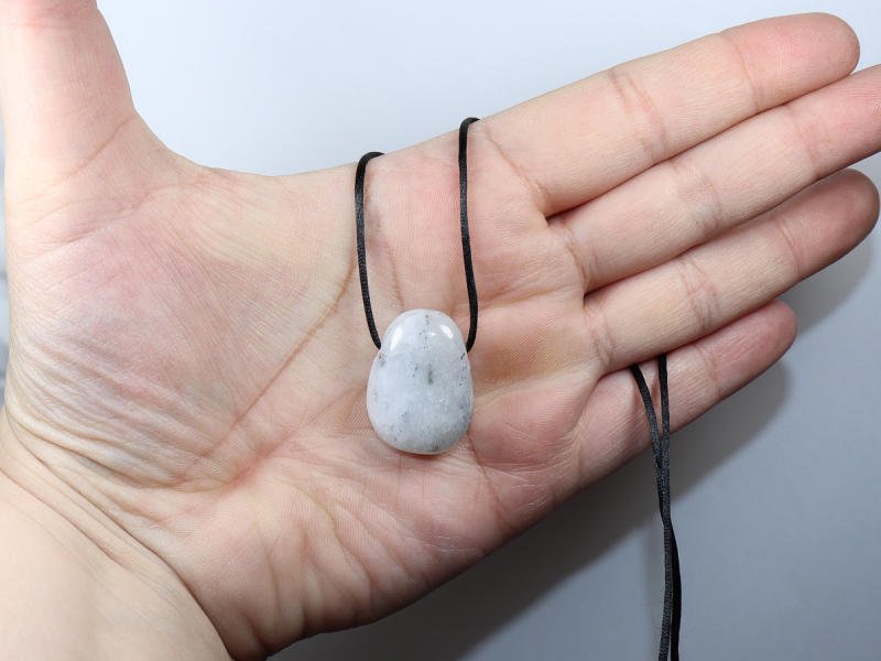 blauer Calcit mit Band oder Silber 925