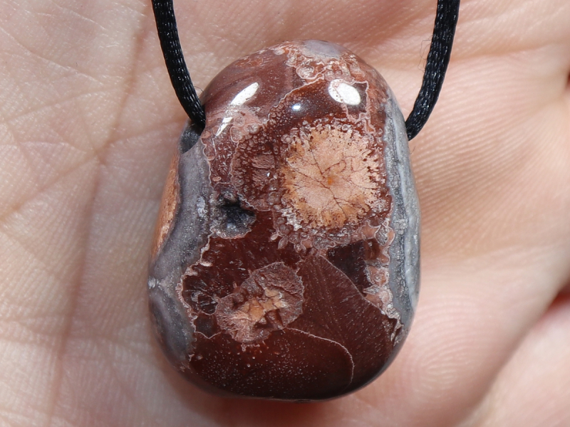 bird's eye jasper with cord or silver 925