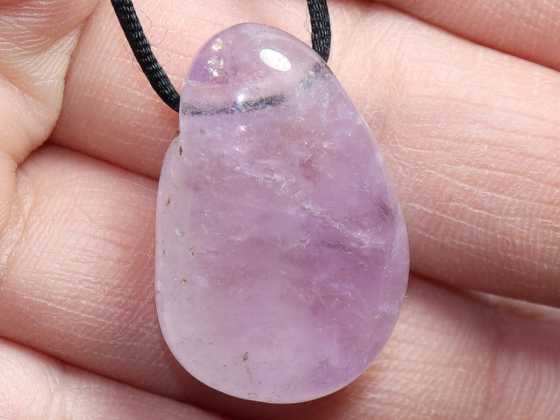 amethyst with cord or silver 925