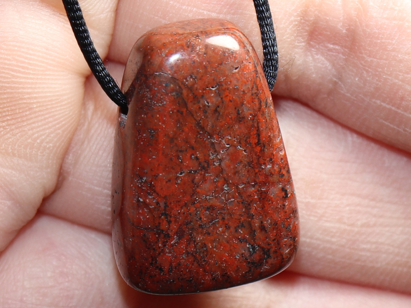 brecciated jasper with cord or silver 925