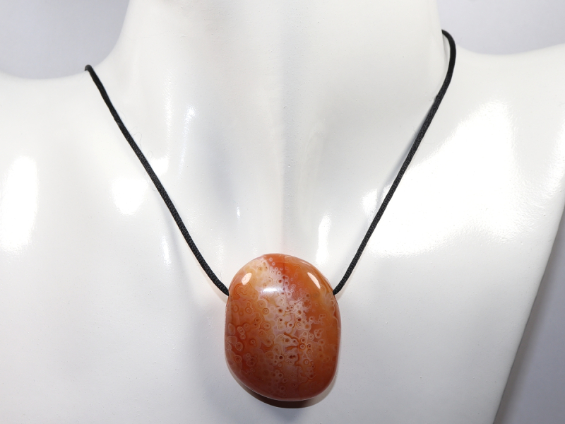 carnelian-agate with cord or silver 925