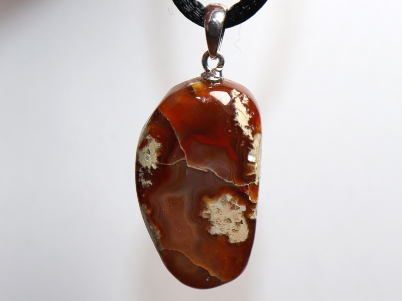 amulet stone with cord or silver 925
