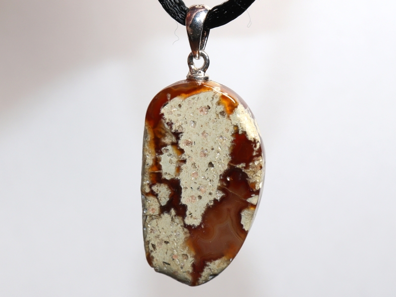 amulet stone with cord or silver 925