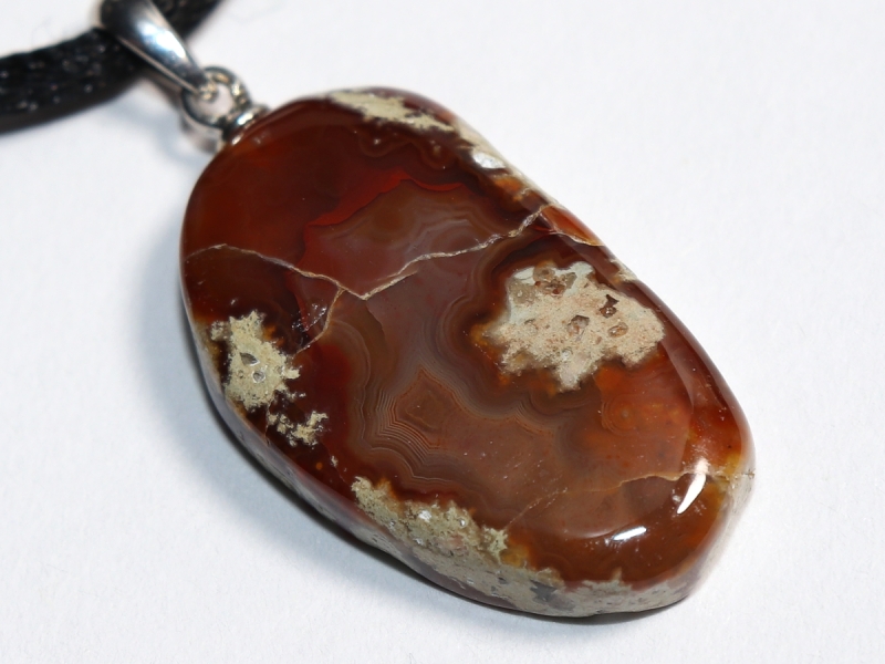 amulet stone with cord or silver 925