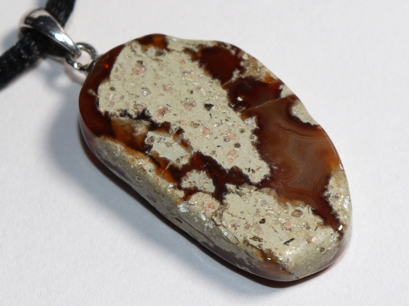 amulet stone with cord or silver 925