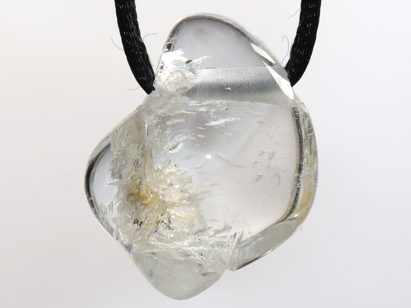 goshenite with cord or silver 925