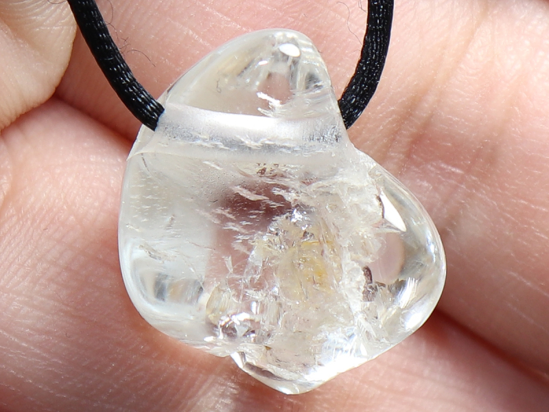 goshenite with cord or silver 925