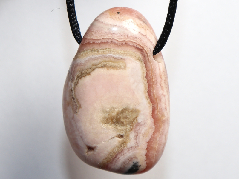 rhodochrosite with cord or silver 925