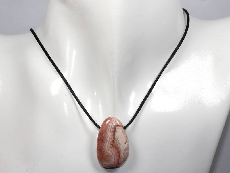rhodochrosite with cord or silver 925
