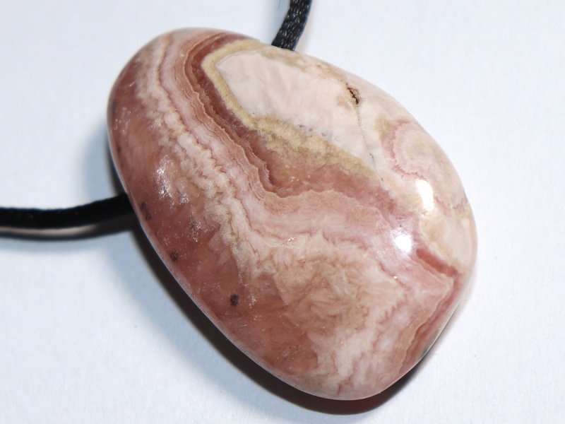 rhodochrosite with cord or silver 925