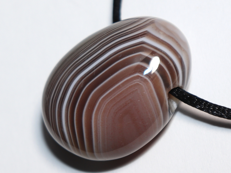 Botswana agate with cord or silver 925