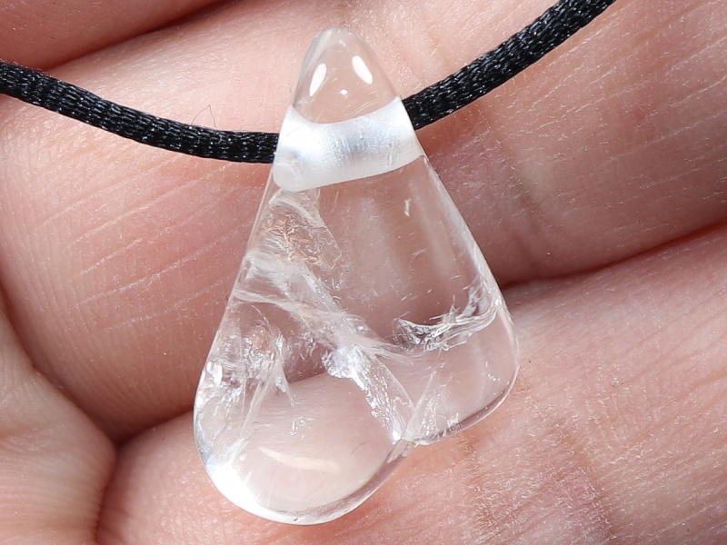 goshenite with cord or silver 925