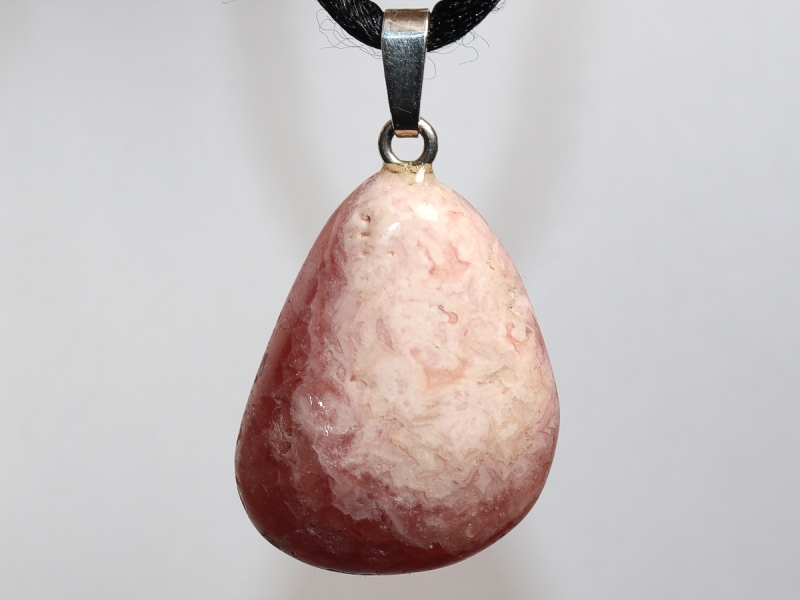 rhodochrosite with cord or silver 925