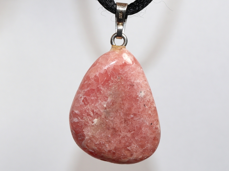rhodochrosite with cord or silver 925