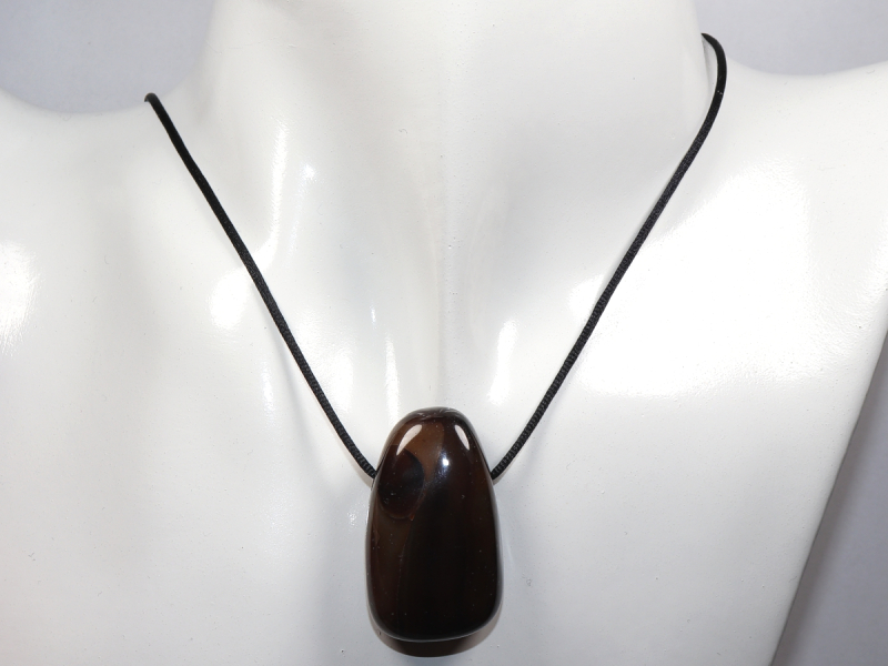 black agate with cord or silver 925
