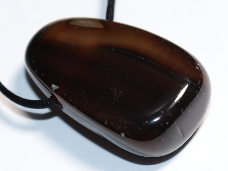 black agate with cord or silver 925