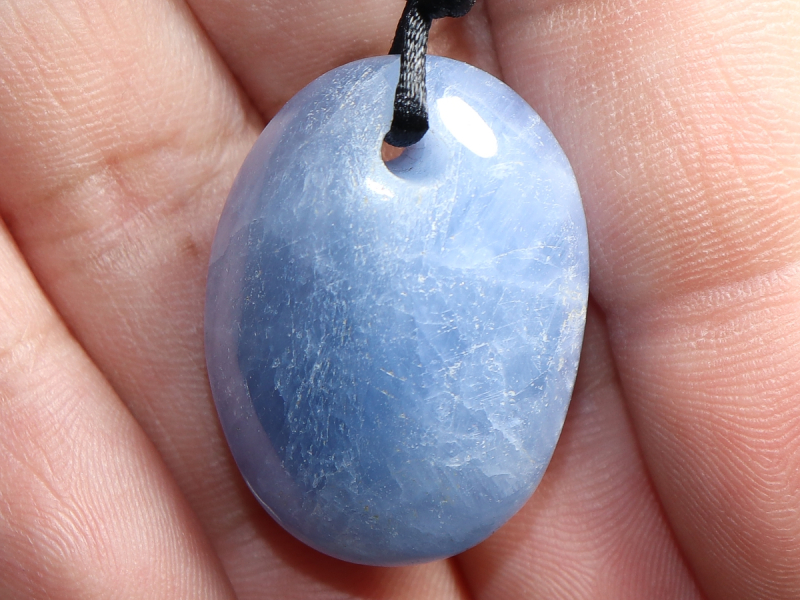blue calcite with cord