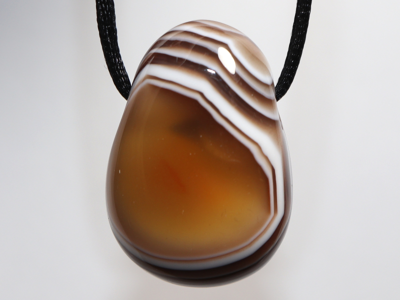 Botswana agate with cord or silver 925