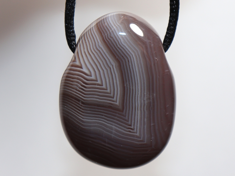 Botswana agate with cord or silver 925