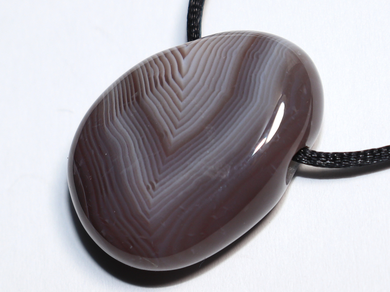 Botswana agate with cord or silver 925
