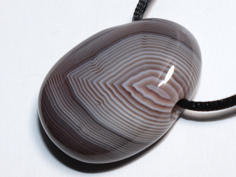 Botswana agate with cord or silver 925