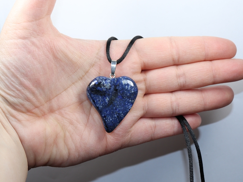 dumortierite with cord or silver 925