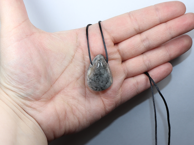 tourmaline quartz with cord or silver 925