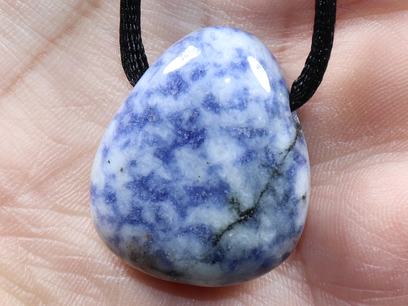 sodalite with cord or silver 925