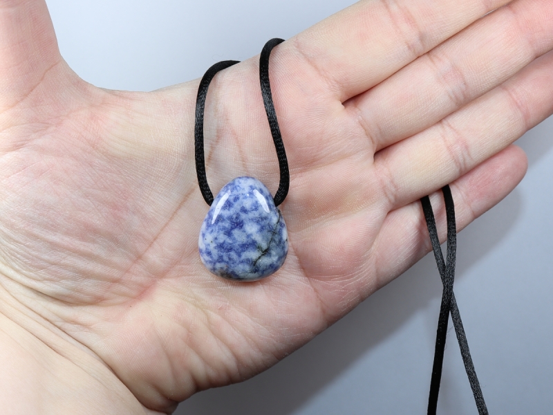 sodalite with cord or silver 925
