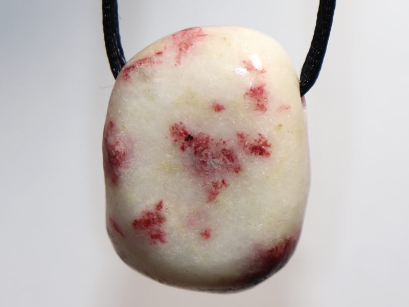 Cinnabar in quartz with cord or silver 925