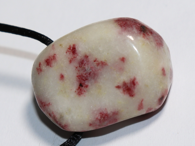 Cinnabar in quartz with cord or silver 925