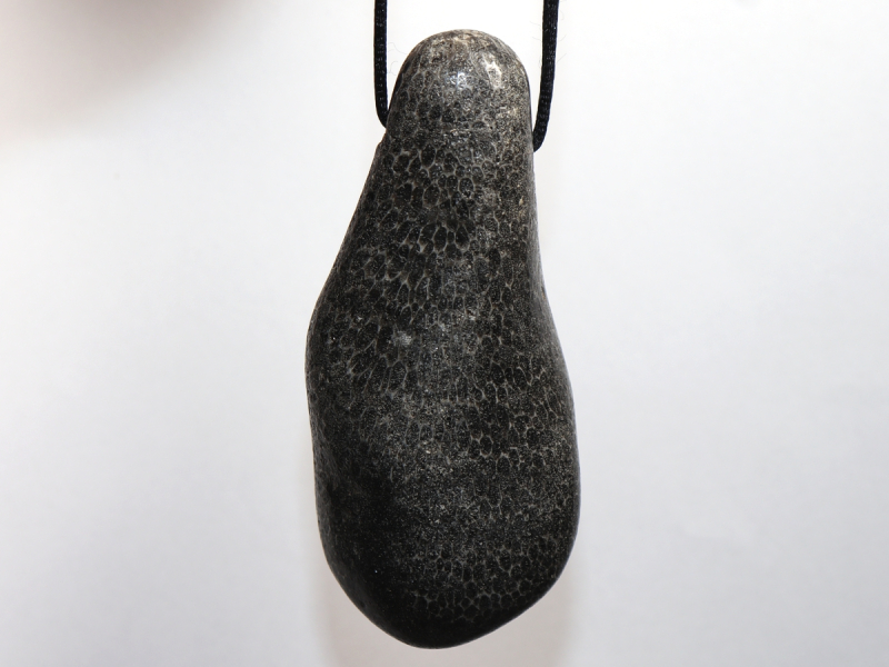 black coral with cord or silver 925