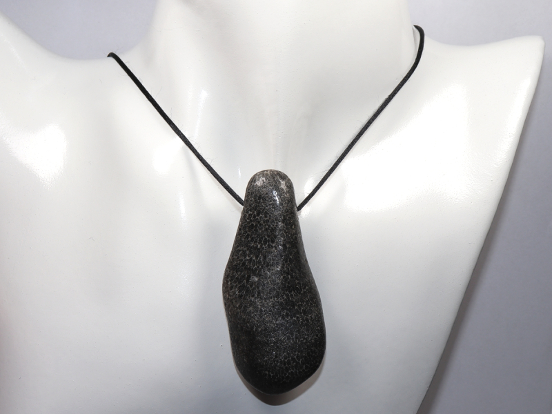 black coral with cord or silver 925