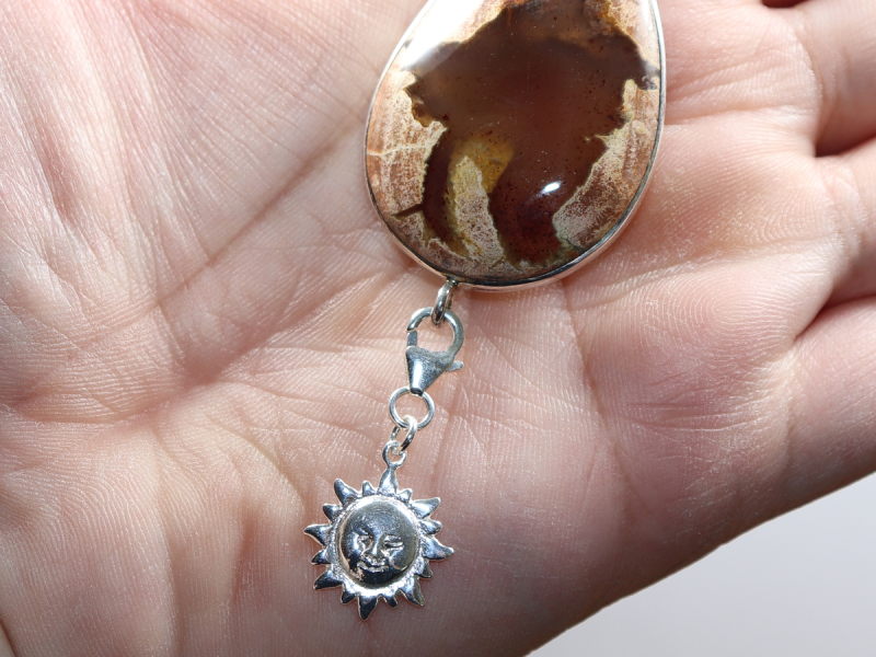 Amulettstein mit Band oder Silber 925