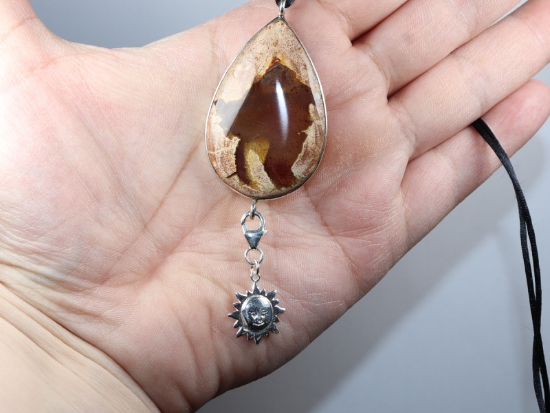 Amulettstein mit Band oder Silber 925