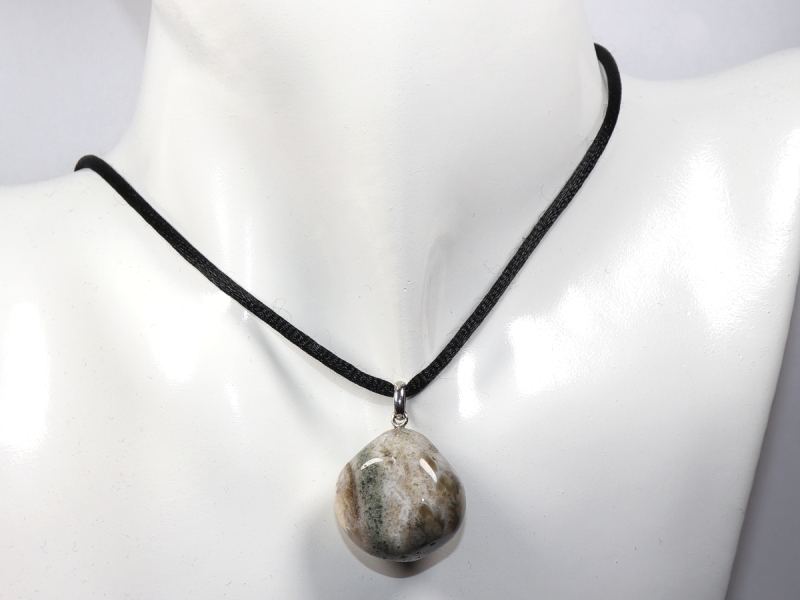 ocean jasper with cord or silver 925