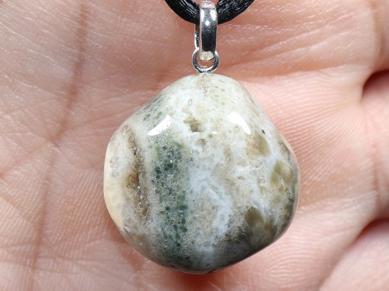 ocean jasper with cord or silver 925