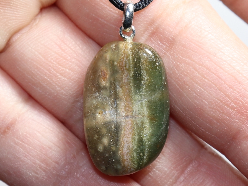 ocean jasper with cord or silver 925