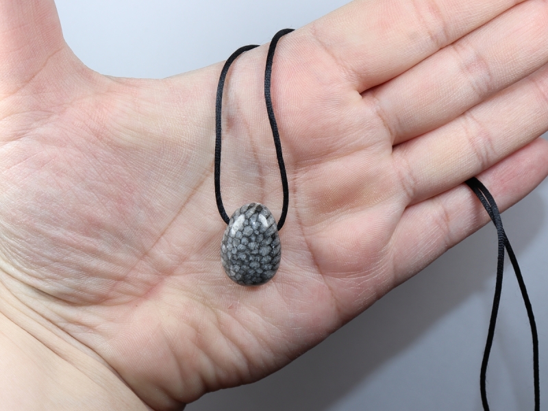 gray coral with cord or silver 925