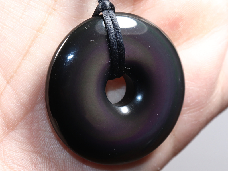 rainbow obsidian with cord