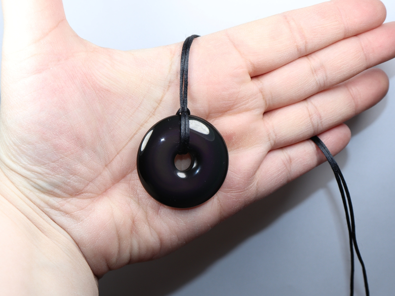 rainbow obsidian with cord