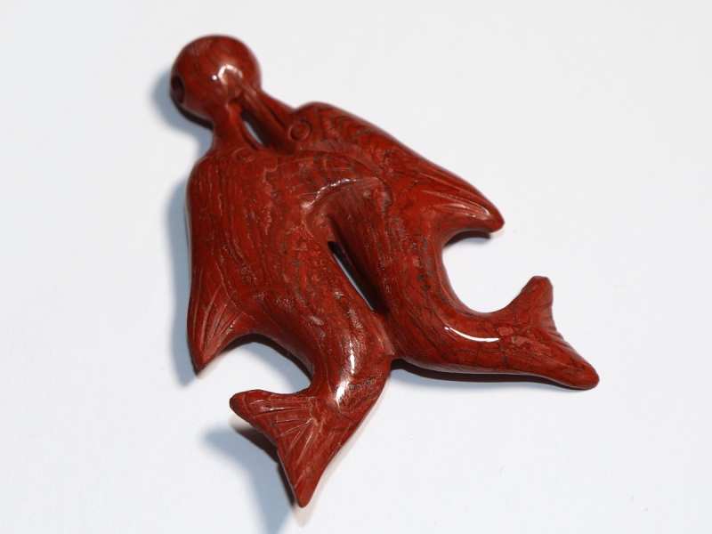 red jasper with nylon cord