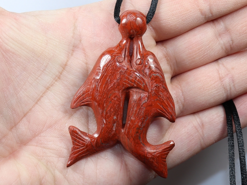 red jasper with nylon cord