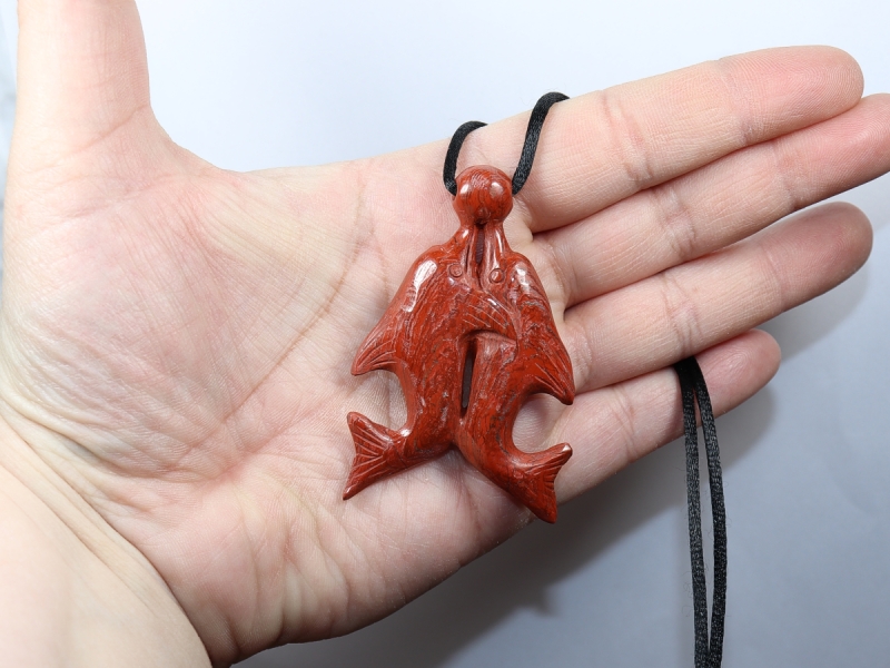 red jasper with nylon cord