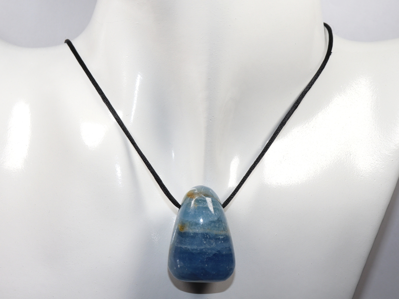 blue aragonite with cord or silver 925