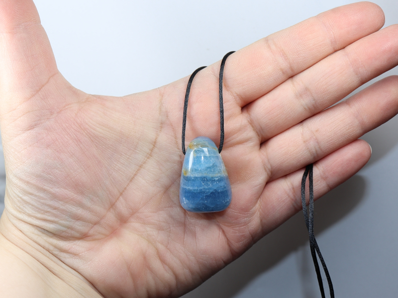 blue aragonite with cord or silver 925