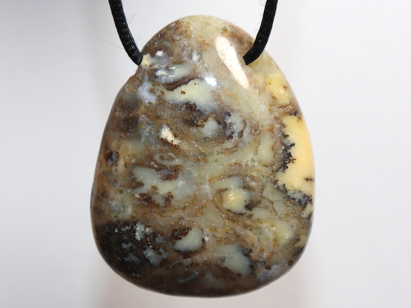dendrite opal with cord or silver 925